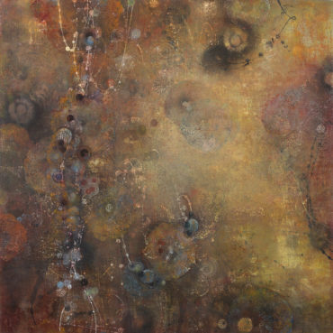 Manuscript 60″x60″ acrylic on linen on panel, 2015 private collection, Portland, OR